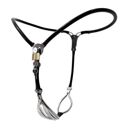 Black Female Chastity Belt with Anal & Vaginal Plug Optional