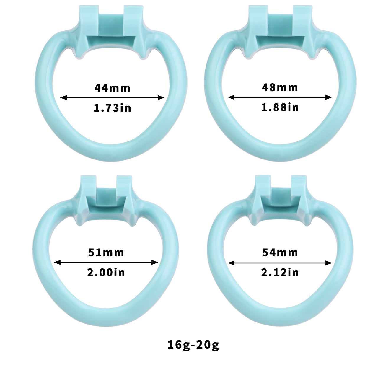 Small Negative Chastity Cage with 4 Rings