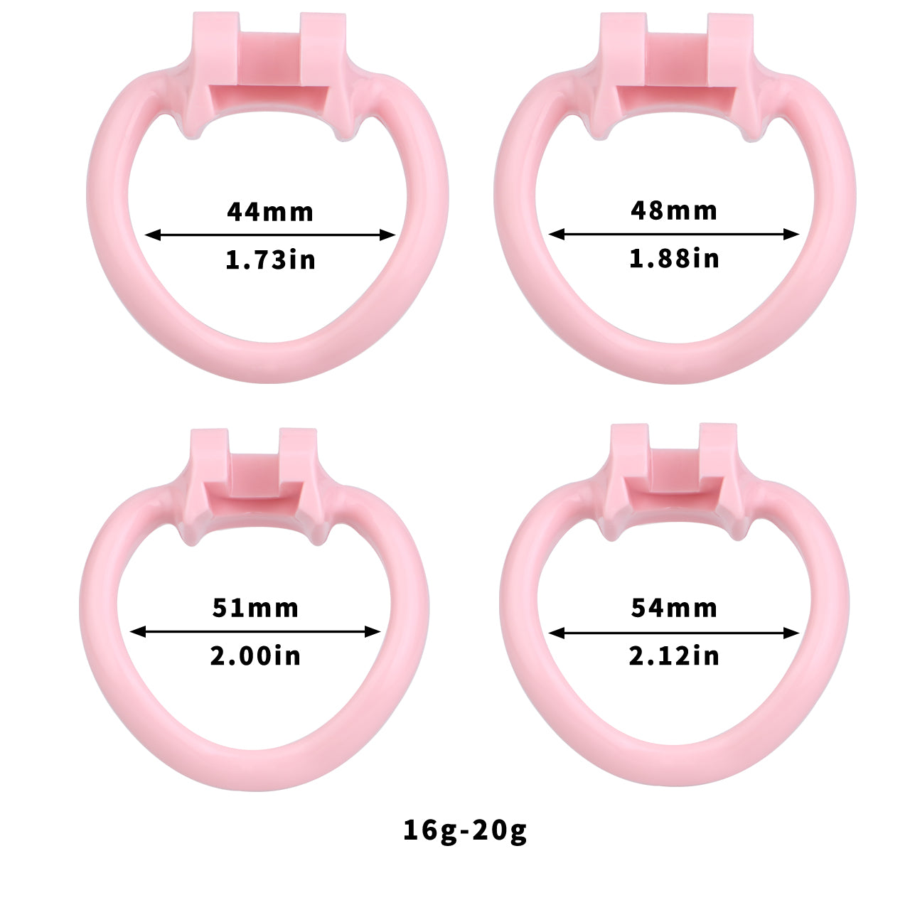 Small Negative Chastity Cage with 4 Rings