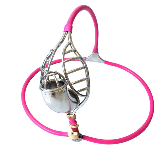 different angles of Chastity Belt with cage