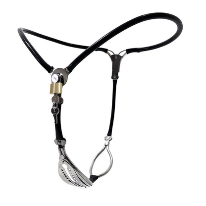 Black Female Chastity Belt with Anal & Vaginal Plug Optional