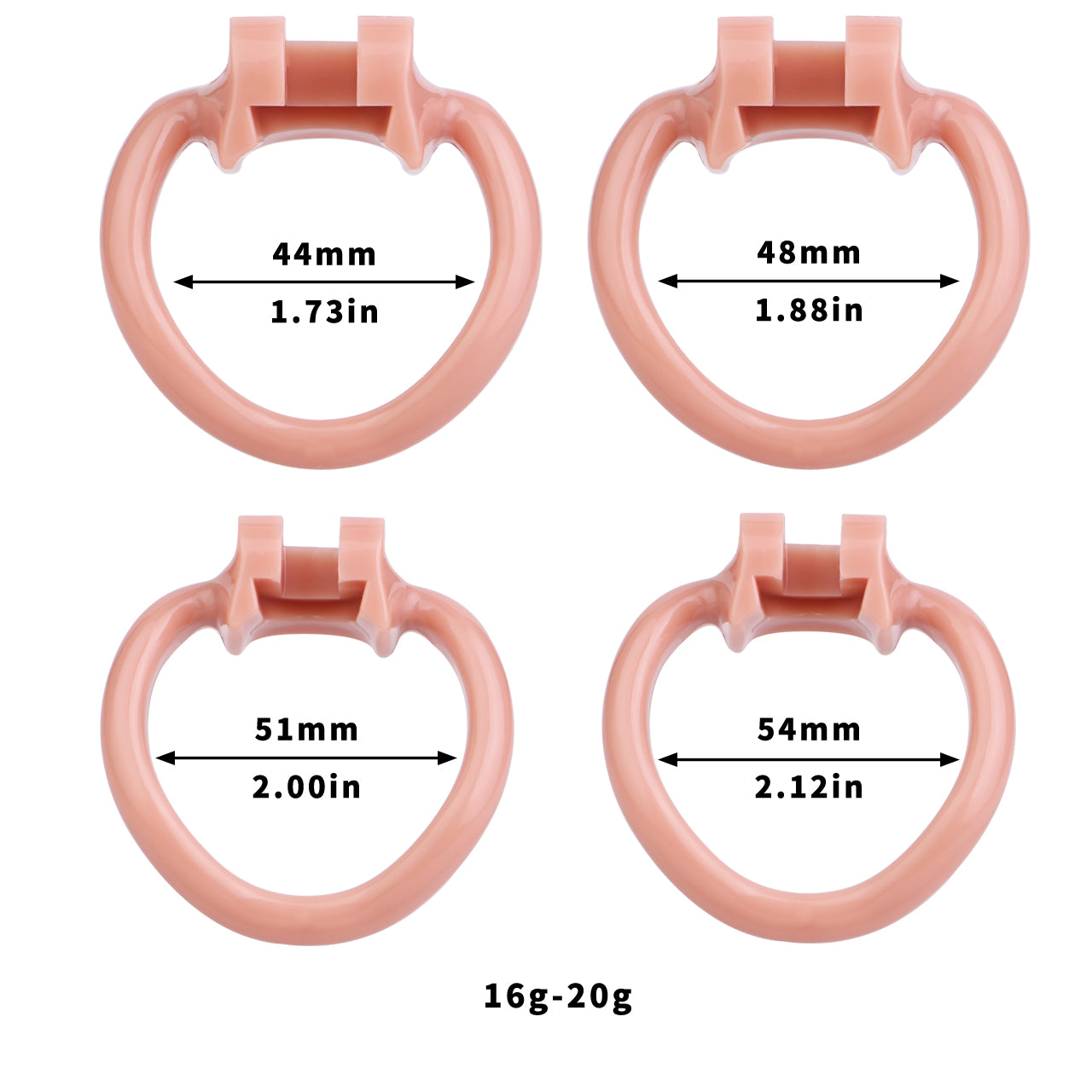 4 rings for pink chastity cage