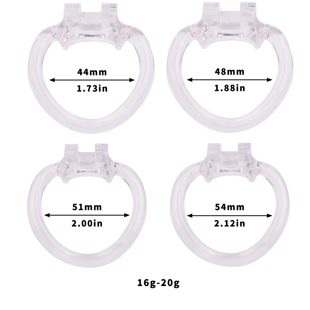4 rings for clear chastity cage