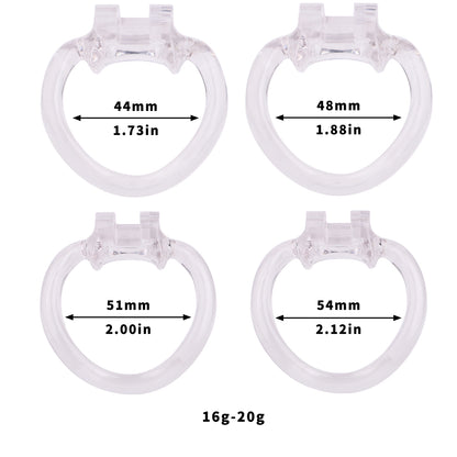 4 rings for clear chastity cage