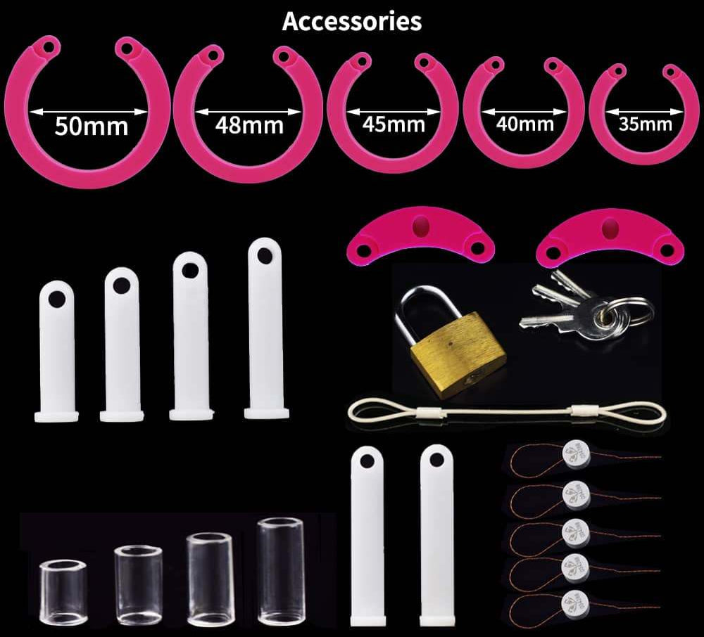 Accessories of Silicone Chastity Cage Short & Long Types