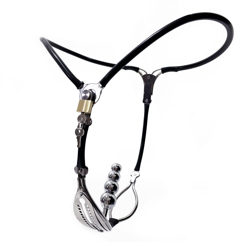 Female Chastity Belt with Anal & Vaginal Plug