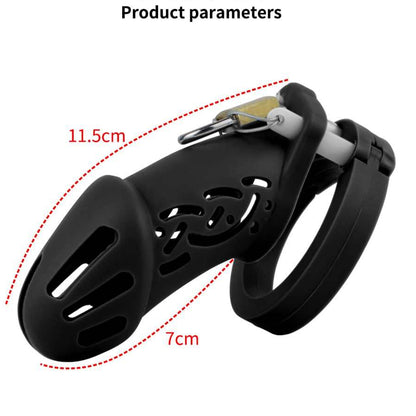 Male Silicone Chastity Lock With 5 Ring & Belt is Optional