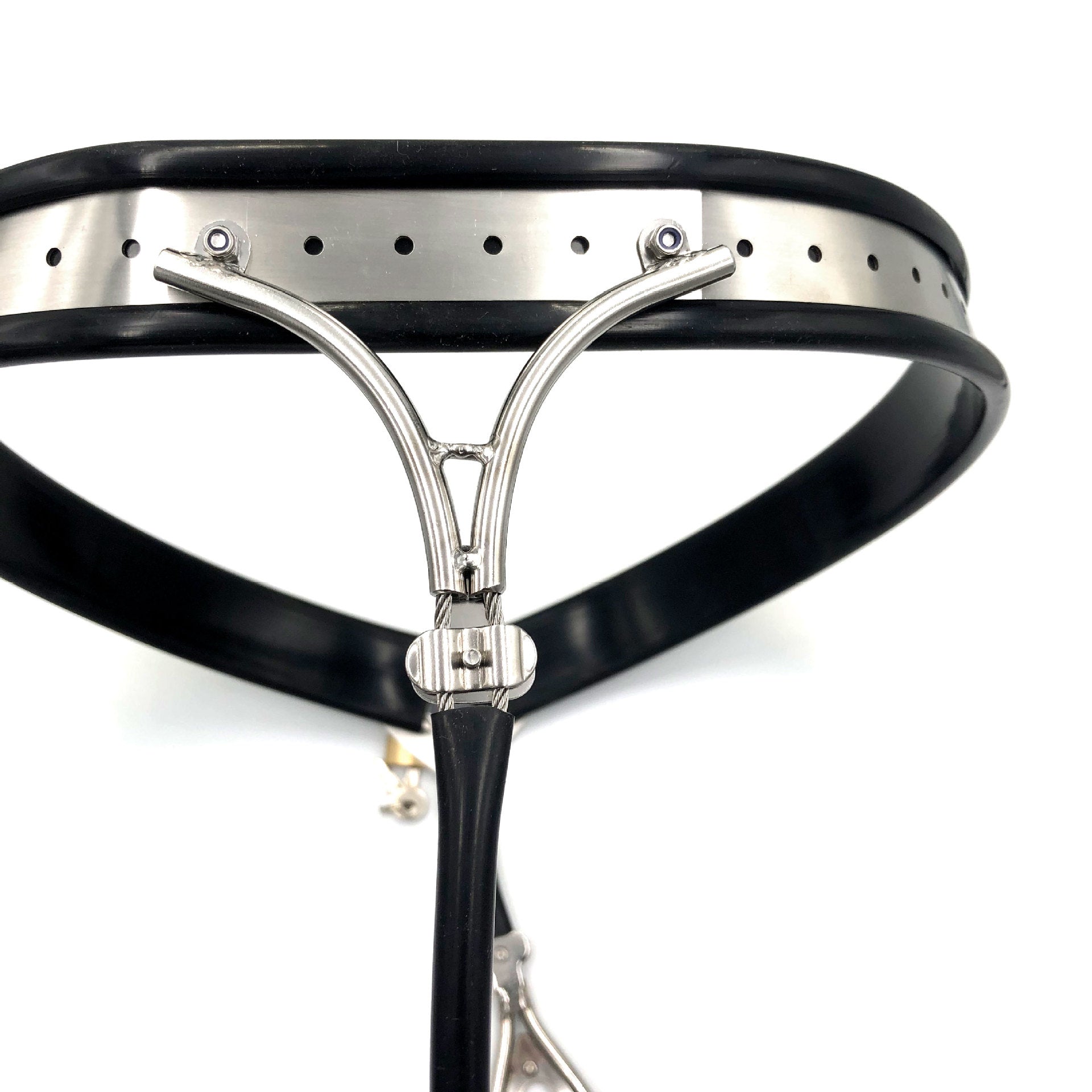Back view of the heart-shaped chastity belt for woman
