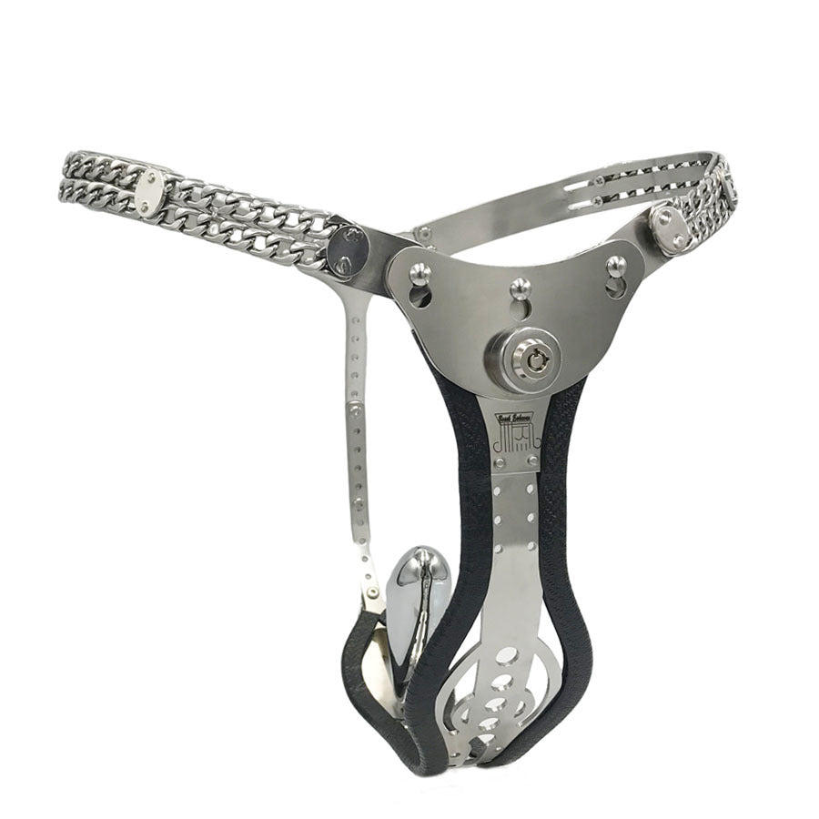 View of Female Chastity Belt with Removable  Vaginal Plugs