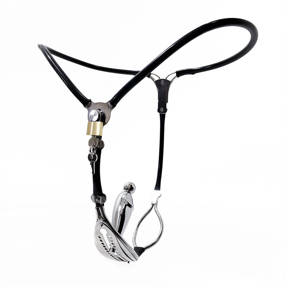 Black Chastity Belt with Vagina Plug For Woman