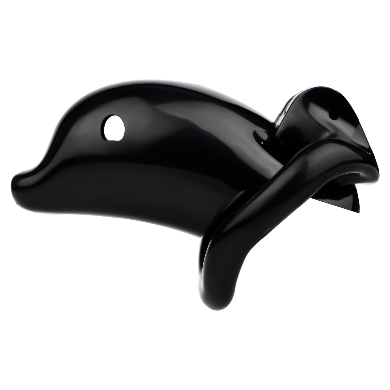 Small Negative Chastity Cage with Dolphin Design: Discreet ABS Male Intimacy Device with 4 Rings