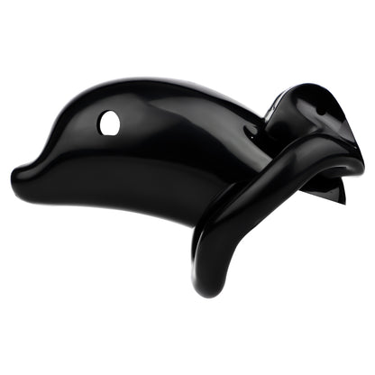 Small Negative Chastity Cage with Dolphin Design: Discreet ABS Male Intimacy Device with 4 Rings