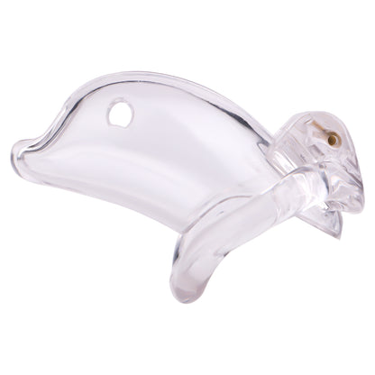 Small Negative Chastity Cage with Dolphin Design: FRRK's Discreet ABS Male Intimacy Device with 4 Rings