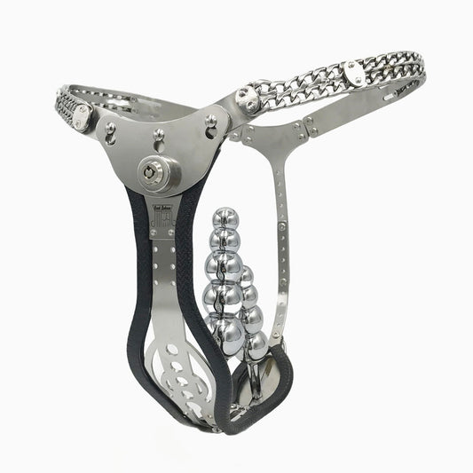 Female Chastity Belt with Removable Anal & Vaginal Plugs