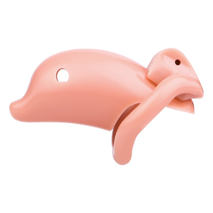 Small Negative Chastity Cage with Dolphin Design:  Discreet ABS Male Intimacy Device with 4 Rings