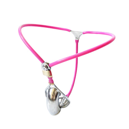 Pink Invisible Chastity Belt with chastity  cage