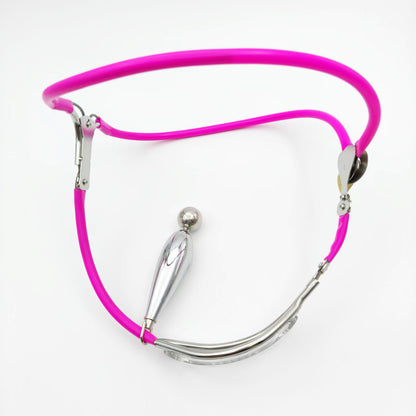Pink chastity Belt with no Anal Opening For Woman，Anal Plug is Optional for you
