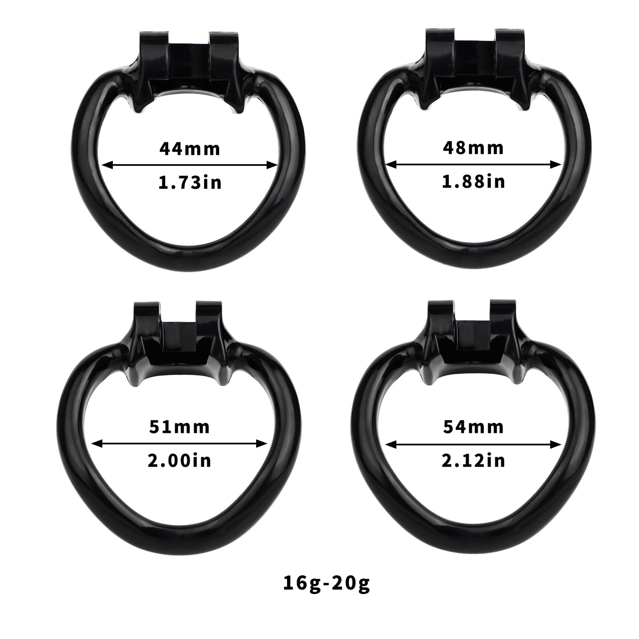 Small Negative Chastity Cage with 4 Rings